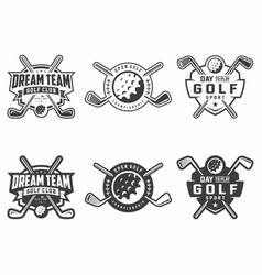 Set Of Golf Club Logo Badges Volleyball Design