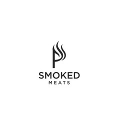 Letter P For Smoky Restaurant Logo Design