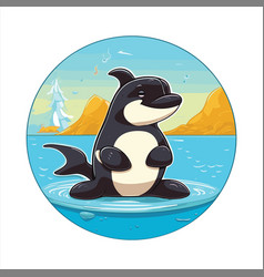 Orca Cute Funny Cartoon Kawaii Watercolor Yoga