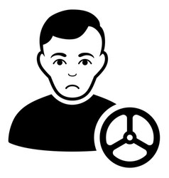 Sad Car Driver Black Icon