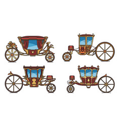 Set Royal Horse Chariot Or Vintage Carriage