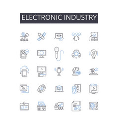 Electronic Industry Line Icons Collection Stock