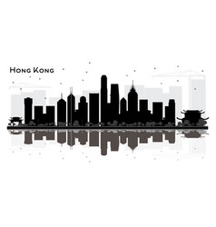 Hong Kong China City Skyline Black And White