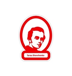 Paper Sticker On White Background Taras Shevchenko