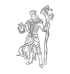 Elf Wizard Warrior 2d For Coloring Book