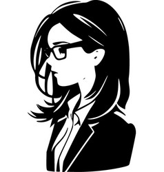 Girl Boss - Black And White Isolated Icon