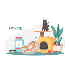 Pet Hotel Cartoon Composition