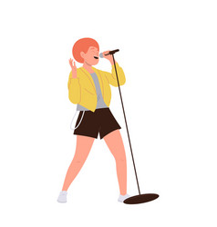 Woman Singer Rock Band Soloist Cartoon Character