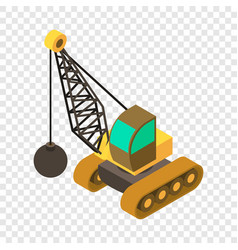 Wrecking Ball Crane Icon Isometric 3d Style