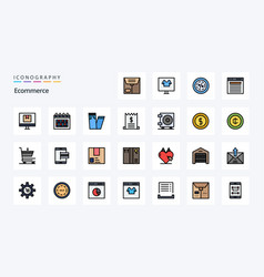 25 Ecommerce Line Filled Style Icon Pack