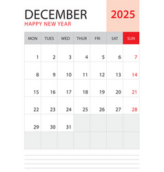 December 2025 Calendar 2025 Template