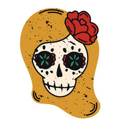 Female Sugar Skull Color-stroke