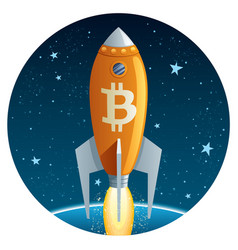 Bitcoin Rocket In Space