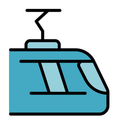 Electric Train Icon Flat