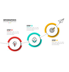 Infographic Template Paper Plane With Path And 3