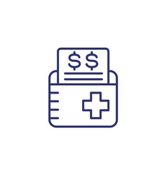 Medical Bill Cost Line Icon