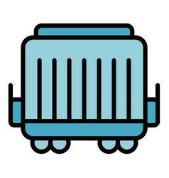 Cargo Train Wagon Icon Flat