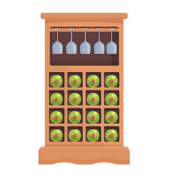 Glass Wine Cabinet Icon Cartoon Bar