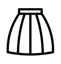 Long Skirt Icon On White Background Linear Style