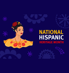 National Hispanic Heritage Month Banner With Woman