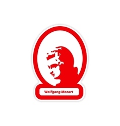 Paper Sticker On White Background Wolfgang Amadeus