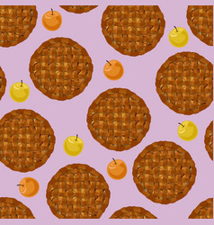 Pattern Top View Apple Pies Isolated On Pink