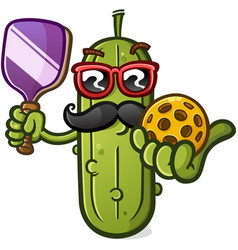 Pickleball Cartoon Character With Sunglasses