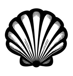 Scallop Seashell Monochrome Clip Art