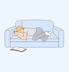 Young Woman Sleeping On Sofa