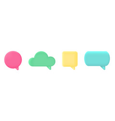 3d Speech Balloon Set Chat Message Icon Color