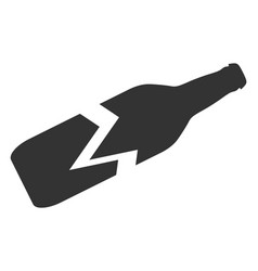 Broken Beer Bottle Flat Icon Image