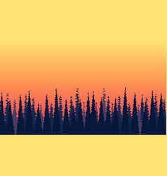 Dense Forest Pattern Sunset On The Orange-yellow