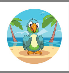 Parrot Cute Funny Cartoon Kawaii Watercolor Yoga