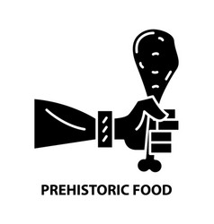 Prehistoric Food Icon Black Sign