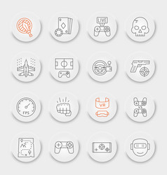 Video Games Line Icon Set