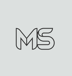 Black and white alphabet letter ms m s logo Vector Image