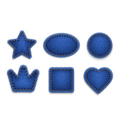 Blue Jeans Denim Texture Patches Labels Stitches