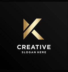 Gradient Golden K Logo Design Template Modern