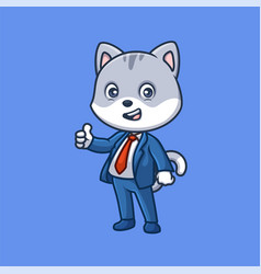 Manager Grey Cat Cute Cartoon