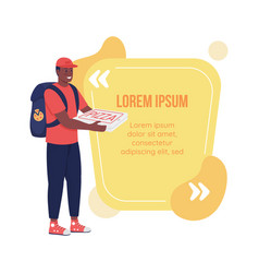 Pizza Delivery Quote Box With Flat Character