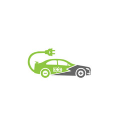 Electric Car With Plug Logo Concept