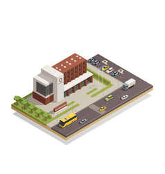 Government Building Outdoor Isometric Composition