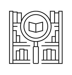 Library Research College Teacher Line Icon