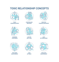 Relationship Abuse Concept Icons Set