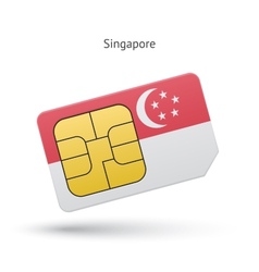 Singapore Mobile Phone Sim Card With Flag