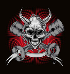 Skull With Mascot Logo Wrench