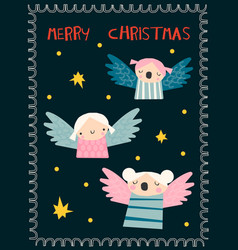 A Christmas Card With Three Angels And The Words