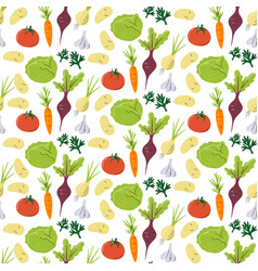 Local Farmers Market Vegetables Seamless Pattern