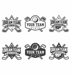 Set Of Golf Club Logo Badges Volleyball Design