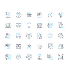 Work Environment Linear Icons Set Productivity